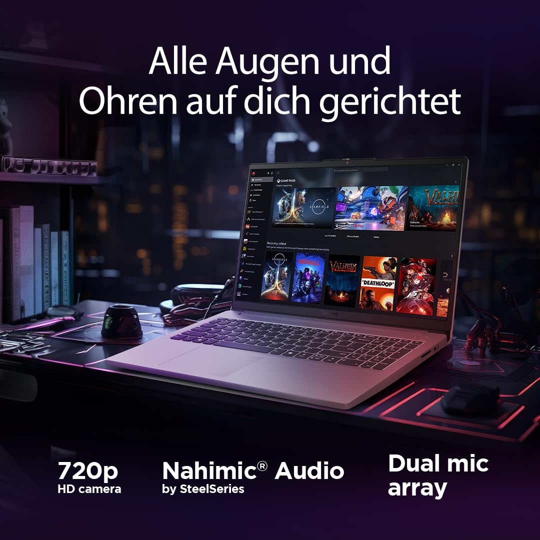 Lenovo LOQ Essential 15IAX9E Gaming AI Laptop | 15.6" FHD 144Hz Display | NVIDIA GeForce RTX 4050 | Intel Core i7-12650HX | 16GB RAM | 1TB SSD | Win11 | QWERTZ | Luna Gris | 3 Meses GamePass