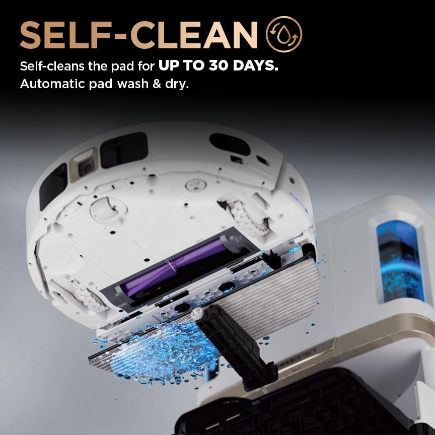 SHARK PowerDetect Robot Aspirador 2 en 1 y mopa, NeverTouch Pro 60 días autovacía, Auto-Recarga y autolimpiante Robot Aspirador con navegación 3D y LiDAR, NeverStuck Obstáculo Bypass, WiFi/App/Alexa,