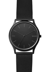 Skagen Jorn reloj para hombre, movimiento de cuarzo con correa de acero o piel, Negro y grafito, 41MM