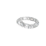 Swarovski Pulsera Tennis Millenia, Talla octogonal, Blanca, Baño de rodio