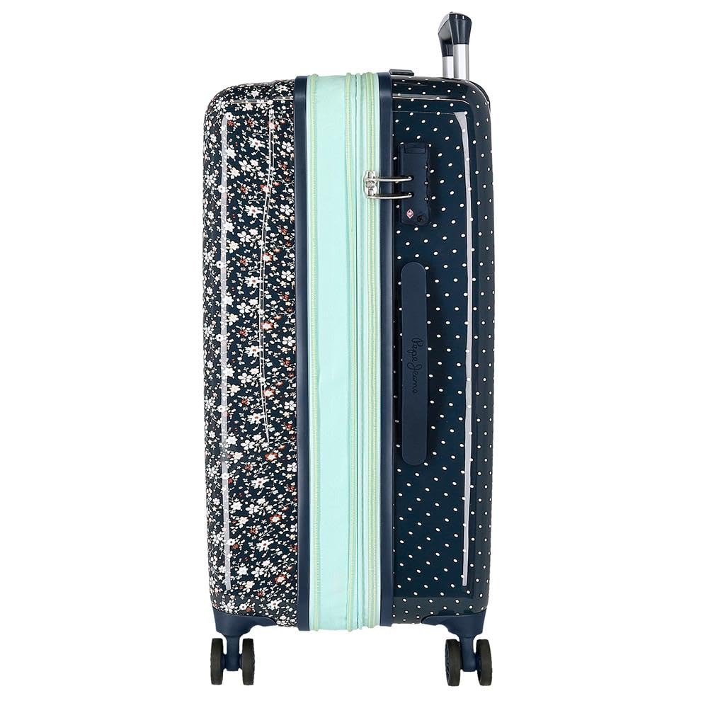 Pepe Jeans Alenka Juego de Maletas Azul 55/68 cms Rígida ABS Cierre TSA 104L 6,64 kgs 4 Ruedas Dobles Equipaje Mano by Joumma Bags