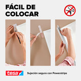 tesa® Cortina Mosquitera Plisada de Aluminio - Mosquitero Extensible para Claraboyas - Fácil Instalación sin Taladrar - Tecnología tesa Powerstrips® - Blanco