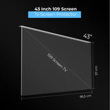 VENTON Protector de pantalla de TV 109 (42 pulgadas) – Película de TV para LCD, LED, 4K OLED y QLED HDTV Protector de Pantalla para TV – Protección contra daños TV – Suspendido y fijo