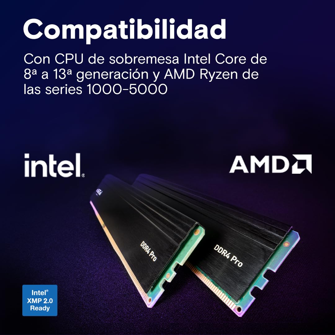 Crucial Pro RAM DDR4 32GB Kit (2x16GB) 3200MH, Intel XMP 2.0, Memoria RAM de Escritorio - CP2K16G4DFRA32A