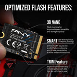 PNY CS2342 M.2 2230 2TB NVMe Gen4 x4 SSD - hasta 7.300 MB/s de Lectura y 6.000 MB/s de Escritura - M230CS2342-2TB-TB