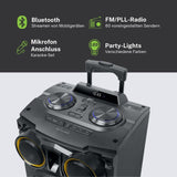 M-1938 DJ - Altavoz Bluetooth con Radio, USB, 2 entradas de Micro luz Ambiente 150W (Incluye micrófono)