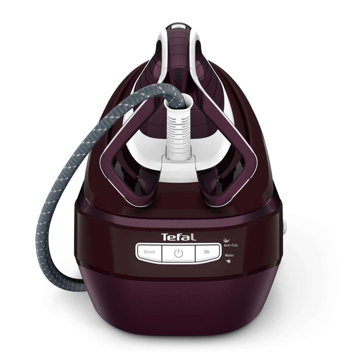 Tefal GV9810 Pro Express Vision - Plancha de vapor con luz LED inteligente en la plancha, potente presión de 8,3 bares, vapor de 180 g/min, 680 g/min de vapor extra, sistema antical, color rojo y