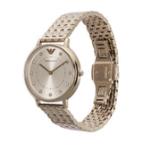 Emporio Armani Reloj de señora, movimiento de dos manecillas, caja de acero rosa de 32 mm con correa de acero, AR11062, Tono dorado claro