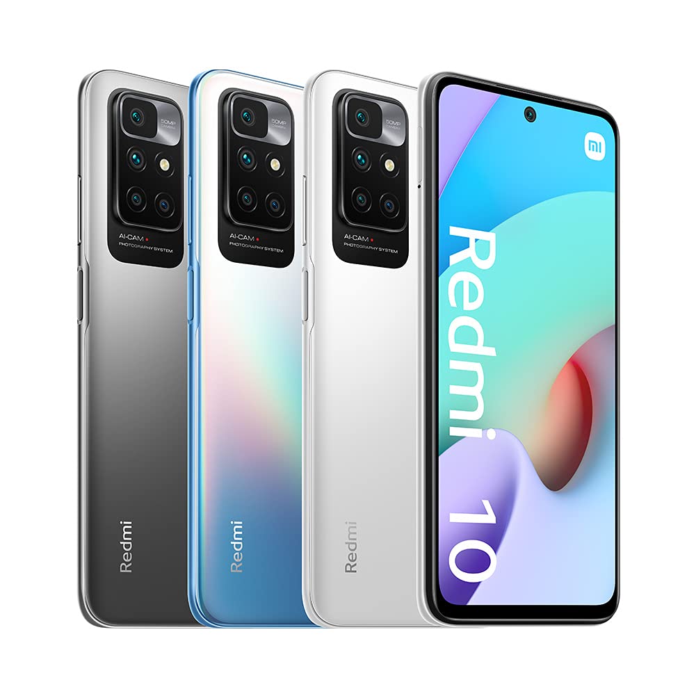 XIAOMI Redmi 10 - Smartphone de 4+64GB, Pantalla de 6,5” FHD+ 90Hz, MediaTek Helio G88, Cuadruple Cámara de 50MP IA, 5000mAh, Carbon Gray (Versión ES + 3 Años de garantía)
