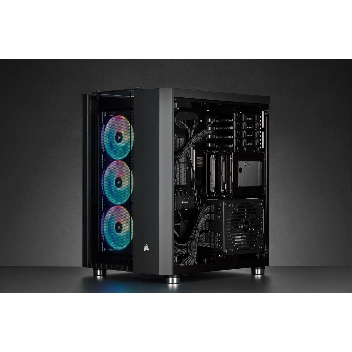 Corsair Crystal Series 680X RGB - Caja de PC, Vidrio Templado ATX Smart Gaming Case con alto flujo de aire, Iluminación RGB LED, Negro