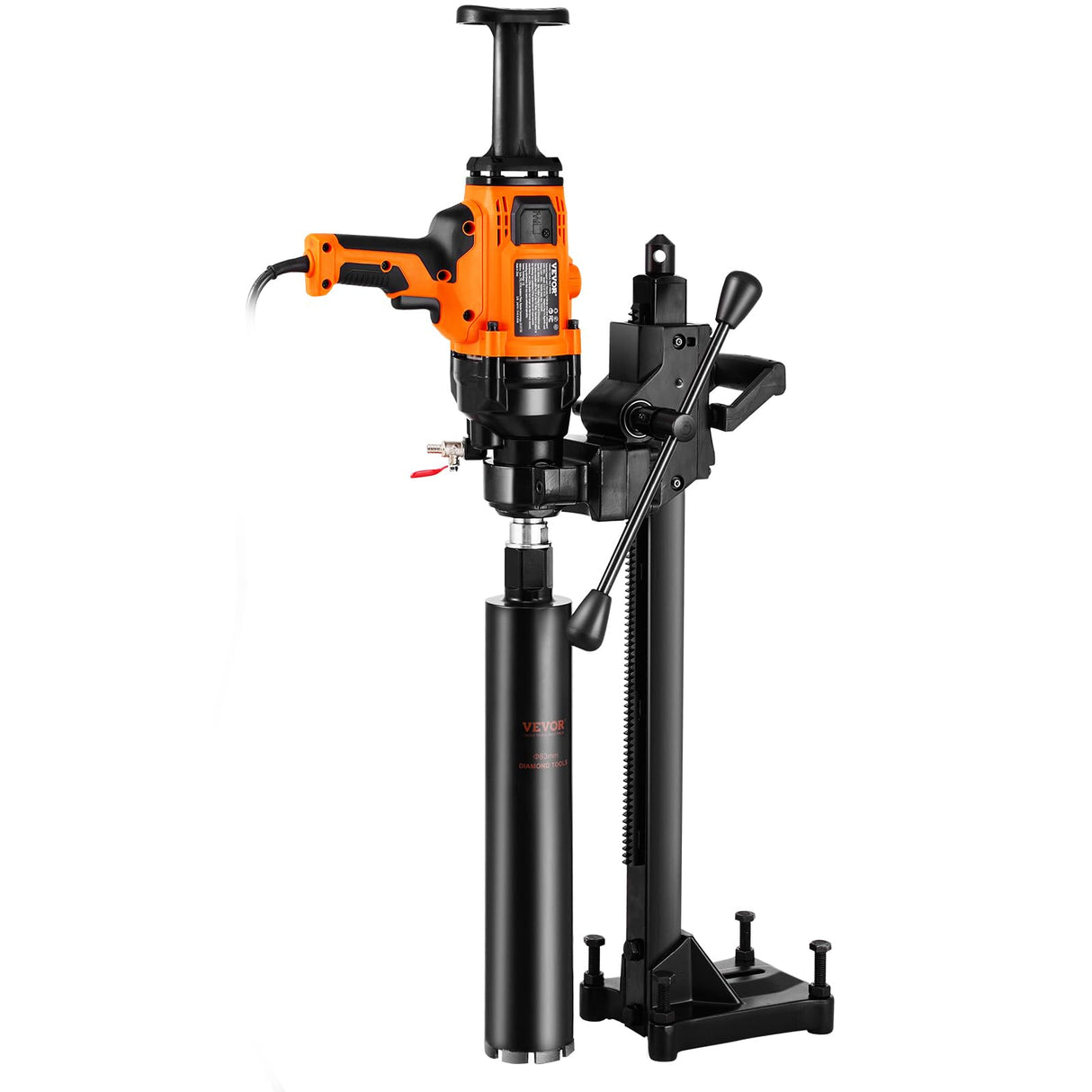 VEVOR Taladro de núcleo Portátil de 20-160 mm de Diámetro de Perforación con Soporte y Broca de Núcleo, Taladro de Núcleo de Hormigón de 2000 W, Uso Húmedo y Seco para Hormigón, Ladrillo, Mármol
