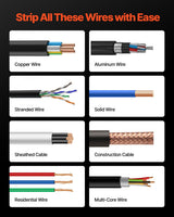 VEVOR Peladora de Cables Eléctrica, Motorizada y Automática con Cuchillas, Rodillos en Forma de V y Ventilador Diámetro de Cable Pelado Aplicable de 1,5-40 mm para Reciclaje de Chatarra de Cobre