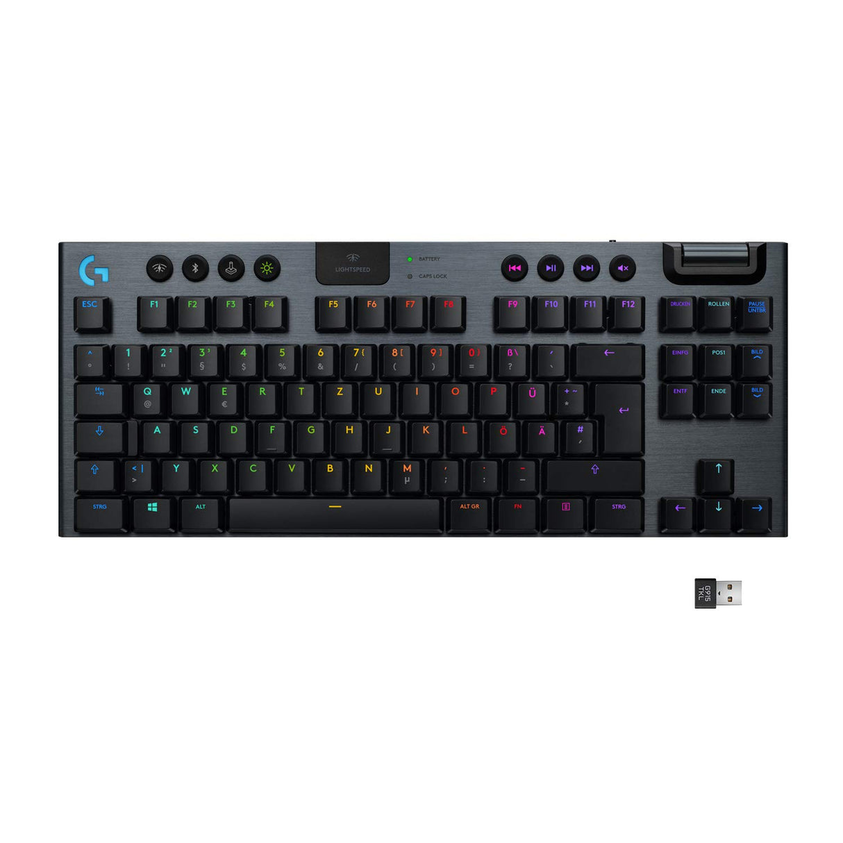 Logitech G G915 TKL - Teclado RF inalámbrico + Bluetooth QWERTZ, Color Negro