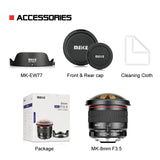 Meike 8MM f3.5 Rectángulo Meke Ultra Gran Angular Enfoque Manual Objetivo Ojo de Pez para Nikon F DX Soporte APS-C DSLR Cámaras