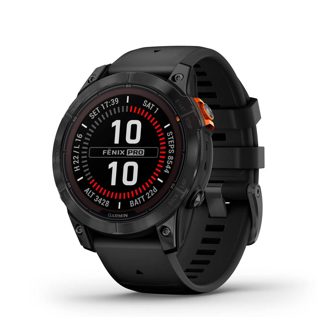 Garmin fēnix 7 Pro Solar, Reloj GPS Multideporte con Carga Solar, Pantalla táctil, Linterna LED, frecuencia cardíaca, mapas, música y 22 días de batería, Negro