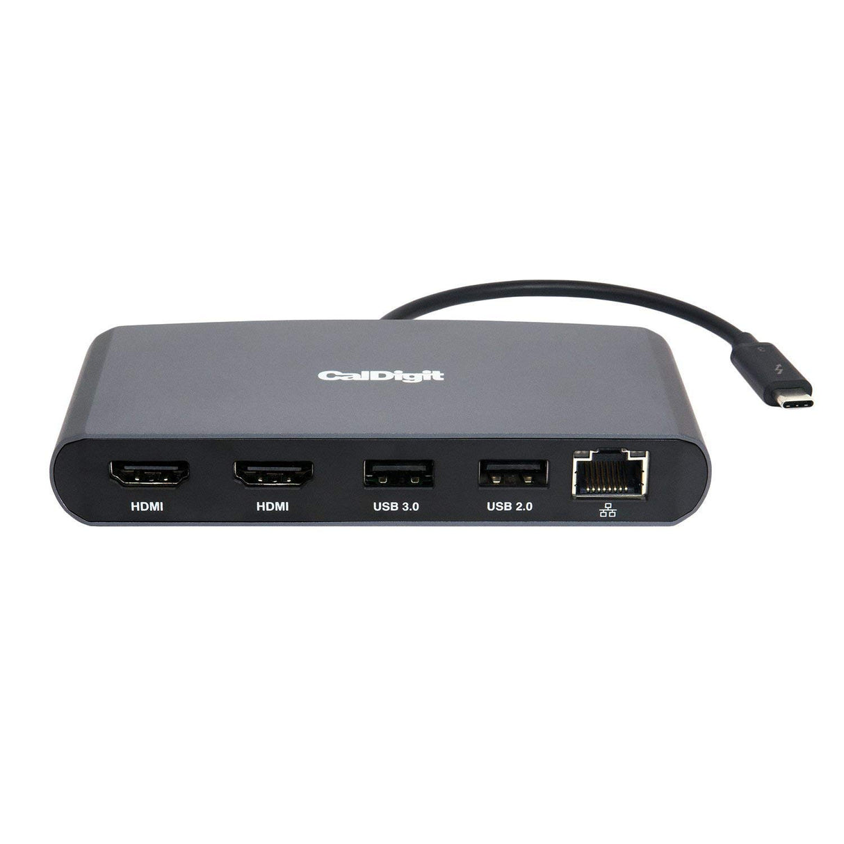 CalDigit Thunderbolt 3 Mini Dock (HDMI 2.0) - Portátil, Alimentado por Bus, 40 GB, Dual 4 K a 60 Hz, USB 3.0 y 2.0, GbE LAN. Compatible con Thunderbolt 3 Mac y PC (Dual HDMI 2.0)