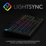 Logitech G Pro TKL Teclado Gaming Mecánico sin Teclado numérico, Teclas GX-Clicky Azules, RGB LIGHTSYNC, Diseño portátil para Esports, Cable Micro USB Desmontable, QWERTY Español, Negro
