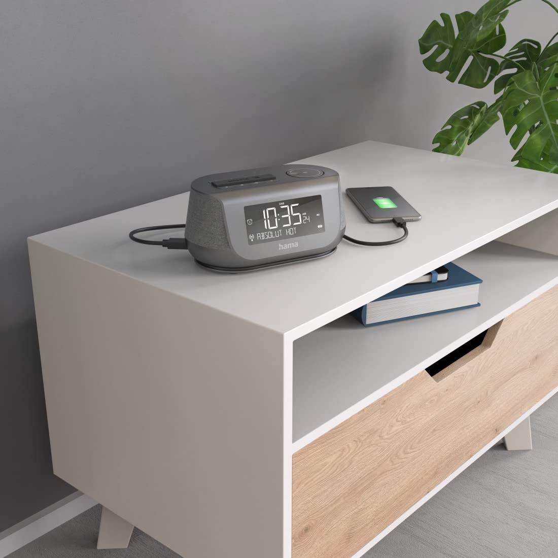 Hama | Radio Digital DR36SBT FM/Dab/Dab+/Bluetooth® (Función de Carga USB o Pilas, Múltiples Cadenas a Nivel Nacional) Negro