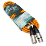 keepdrum mc001xx-6m-or - Cable de micrófono XLR (3 pines, 6 m, 4 unidades), color naranja