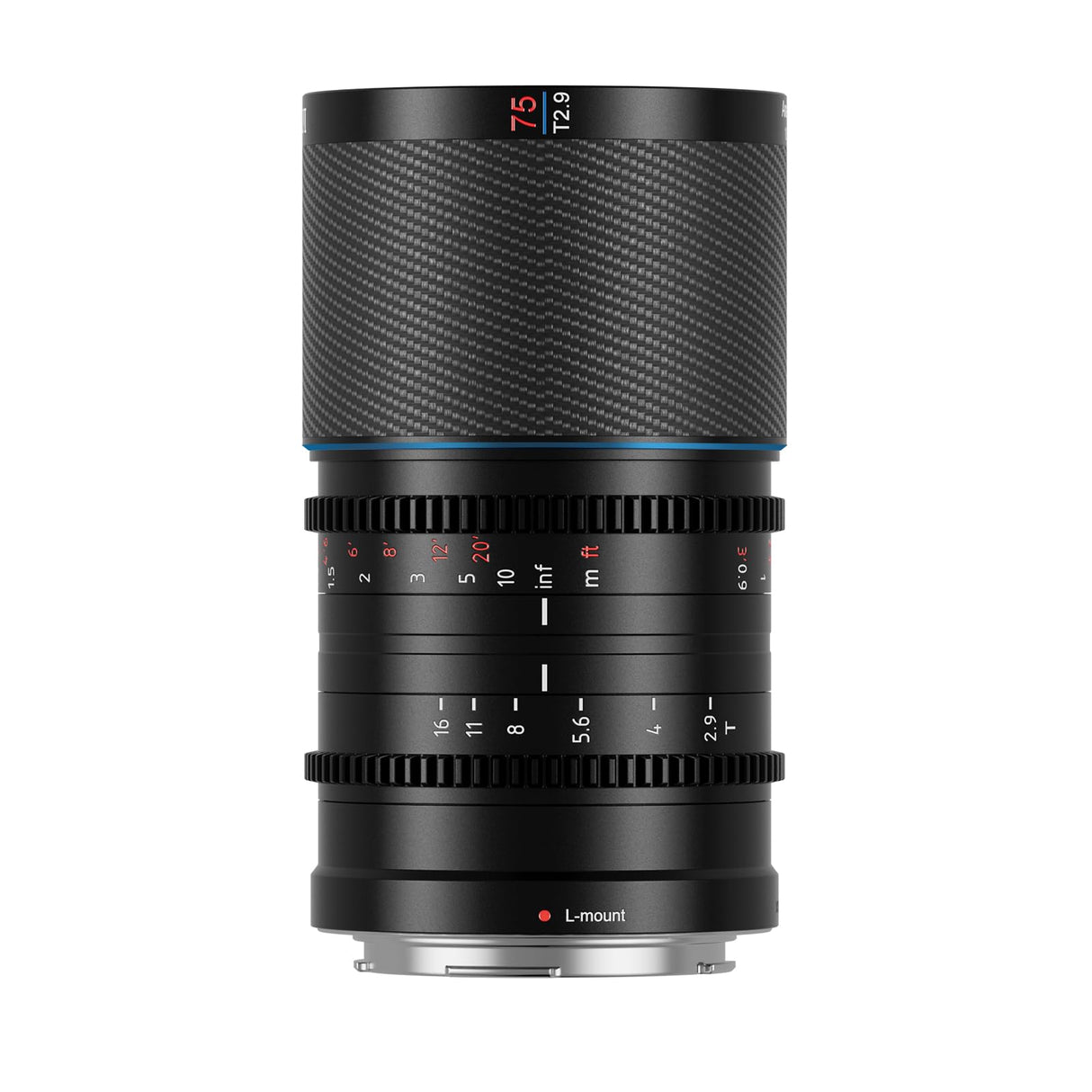 SIRUI Saturn 75mm T2.9 1.6X Full Frame Carbono Fibra Anamorphic Lens, Cine Cinema Objetivo Lens Lenses Lente Más Ligera Que 500g (Blue Flares, L Mount)