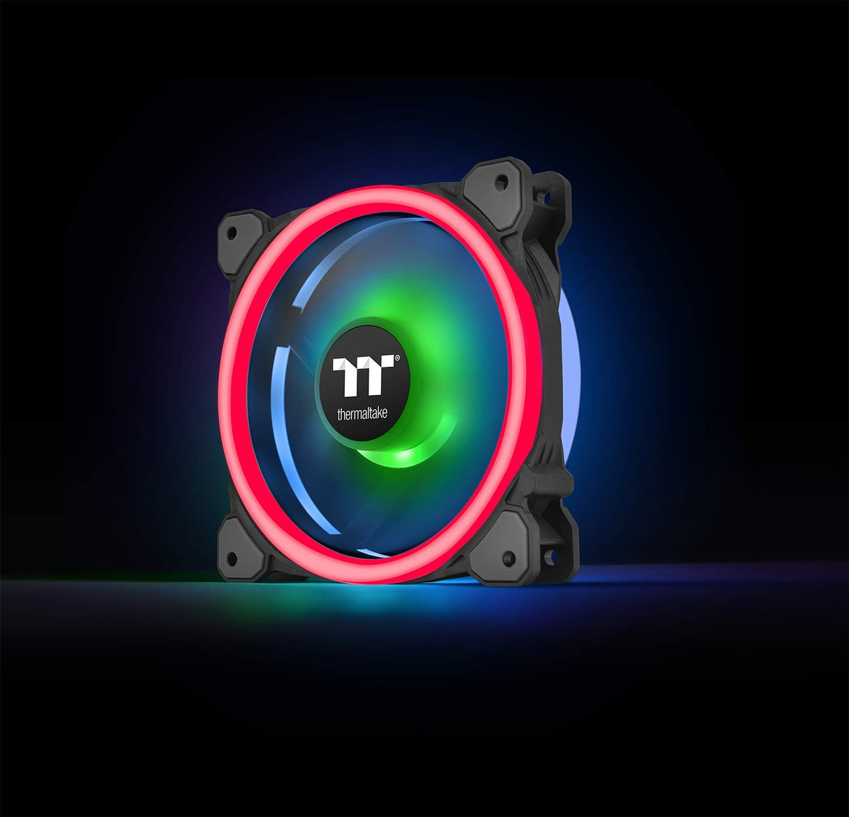 Thermaltake Riing Trio 12 LED RGB - Pack de 3 ventiladores para PC, color negro