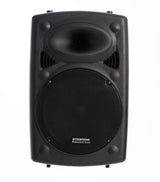 DYNASONIC - Dynapro 12’ (Segunda Generación) Altavoz portátil Sistema Audio Profesional Potencia 700W - USB Bluetooth Radio FM Micrófonos, Negro - Soporte para Dispositivos movil y Tablet