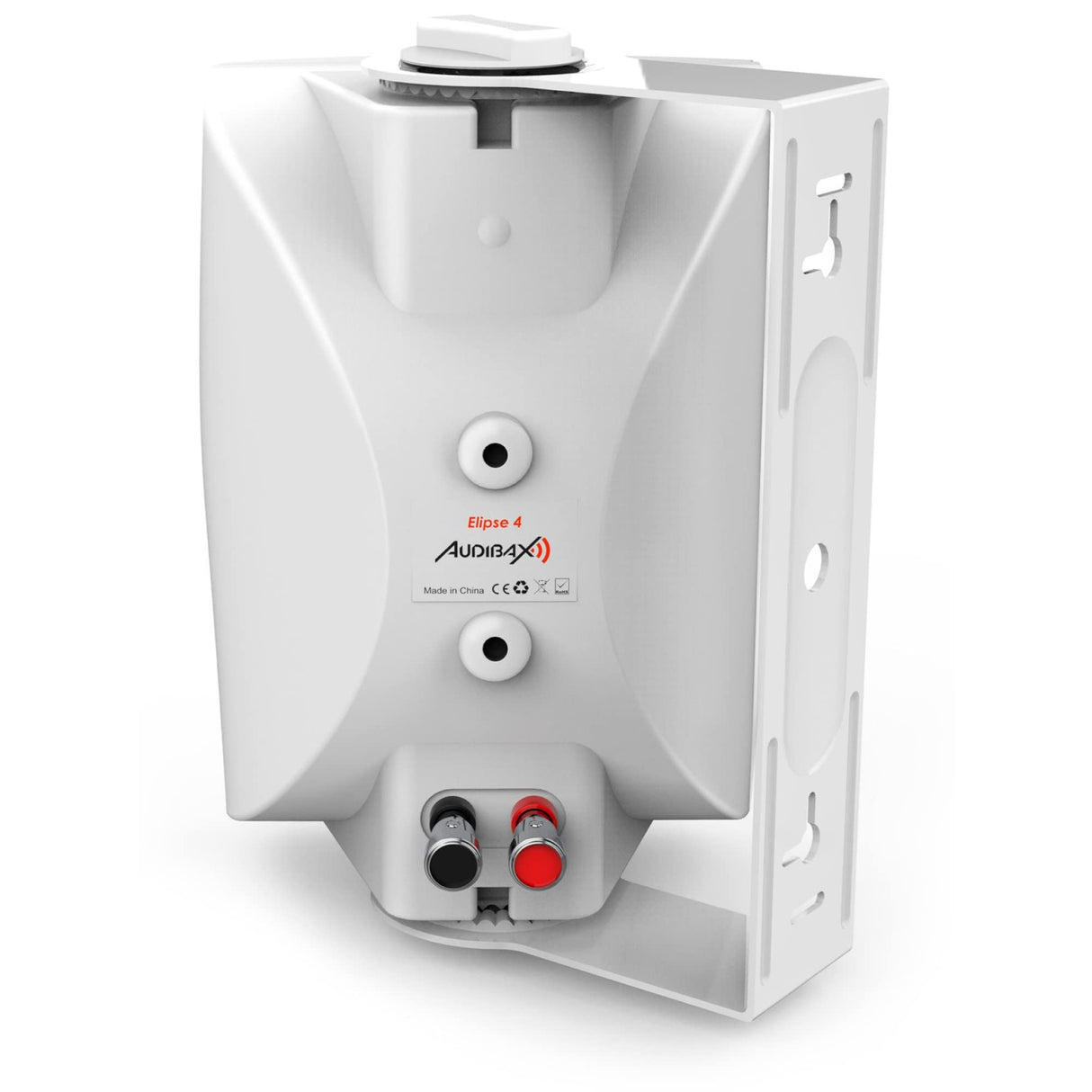 Audibax Elipse 4 Altavoces HiFi Estantería - Pared 2 Vías con Soportes de Pared. Blancos Pareja