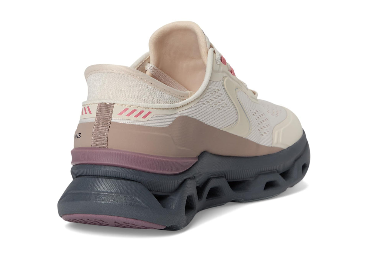 Skechers Glide-Step Altus, Zapatillas Mujer, Natural Synthetic/Mesh/Gray Trim, 41 EU