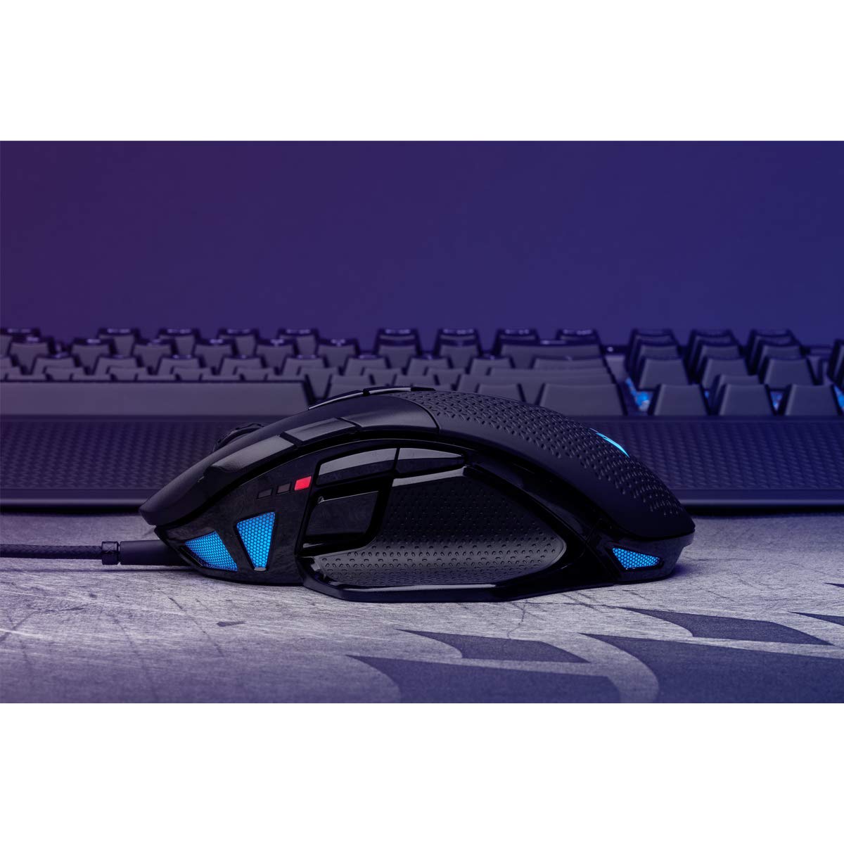 Corsair NIGHTSWORD RGB Ratón de Juego FPS/MOBA con Cable - 18.000 PPP - 10 Botones Programables - Sistema de Pesas - Compatible con iCUE - PC, Mac, PS5, PS4, Xbox - Negro