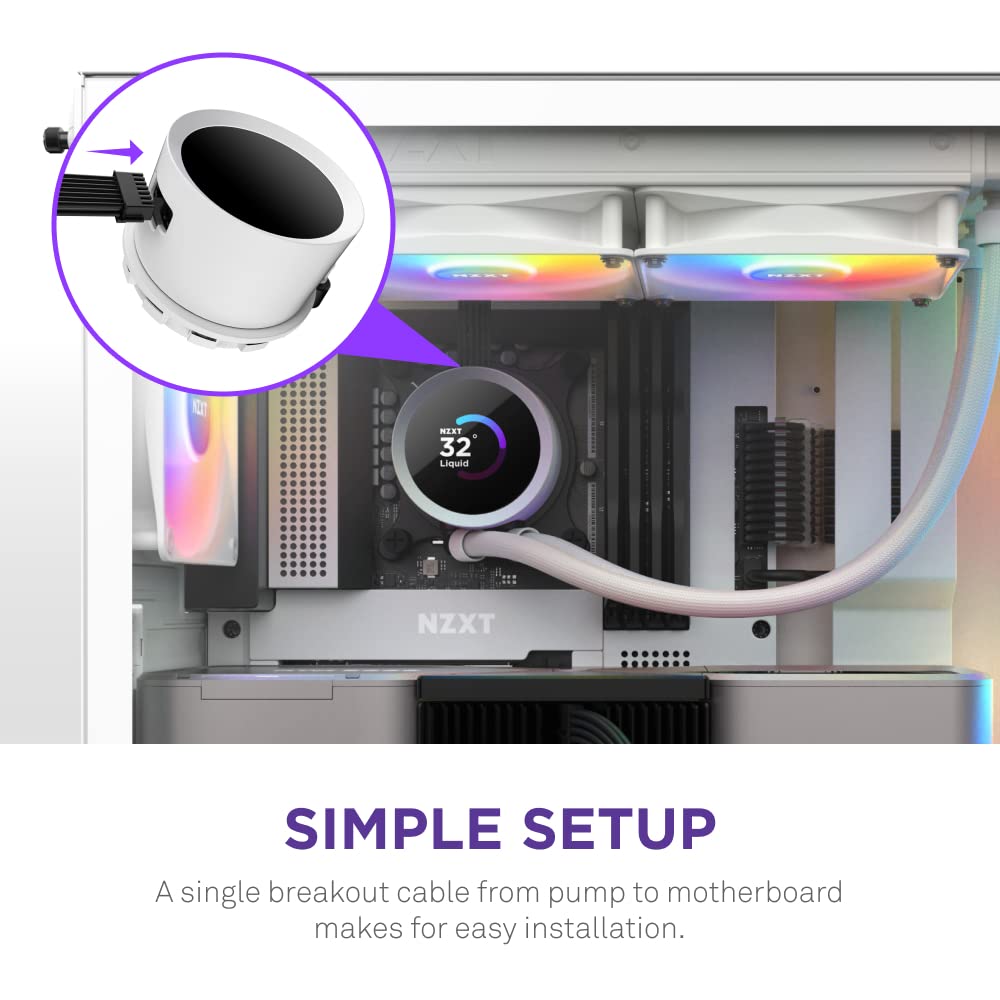 NZXT Kraken 280 RGB - Enfriador líquido de CPU AIO de 11.08 Pulgadas - Pantalla LCD Cuadrada Personalizable de 1.54 Pulgadas para imágenes, métricas de Rendimiento - Bomba de Alto Rendimiento - 2
