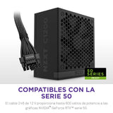 NZXT C1200 Gold ATX 3.1 - Fuente de alimentación para PC Gaming Totalmente Modular de bajo Ruido - 1200 W - 80 Plus Gold - Conector 2×6 de 12 V - Condensadores 100% japoneses - Negra