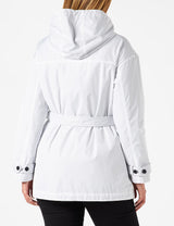 Geox W Delray Chaqueta, Blanco (Brillante), 44 para Mujer