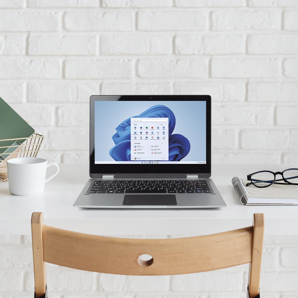PRIXTON Ordenador Portátil Convertible Flex Pro con Pantalla Táctil de 11.6”, Windows 11 Home, Procesador Intel Celeron N4020, Memoria 4GB RAM / 128GB, Teclado en Español