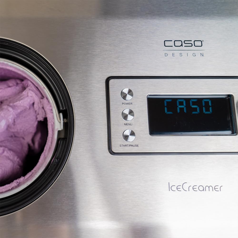 CASO Ice Creamer – 2 en 1 Design Heladera y máquina de yogur con tecnología de compresor, sin necesidad de enfriamiento previo, produce hasta 2 litros de helado, helado o yogur