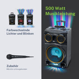 M-1938 DJ - Altavoz Bluetooth con Radio, USB, 2 entradas de Micro luz Ambiente 150W (Incluye micrófono)