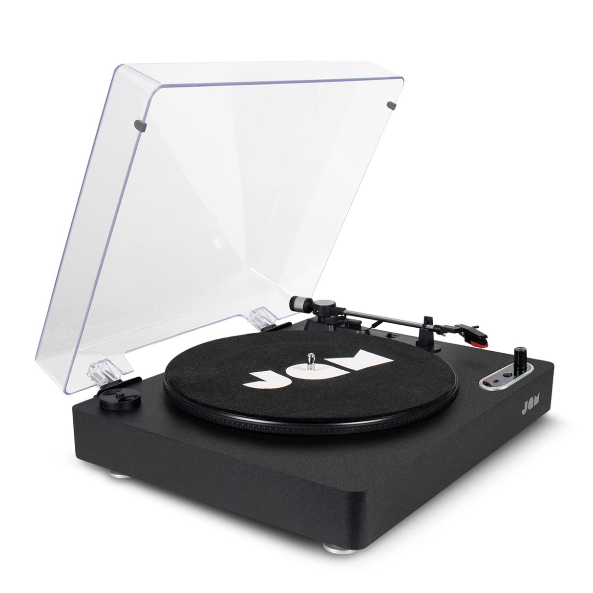 Jam Spun Out Tocadiscos Inalámbrico - Tocadiscos Bluetooth, Reproductor de Vinilo de 3 Velocidades Portátil con Cubierta Protectora, Salida de Auriculares, Aux-In, MP3, Negro