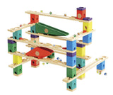 Hape Quadrilla Vertigo Wooden Marble Run Construction System, Juego de carreras de canicas de madera Juguete de laberinto para niños