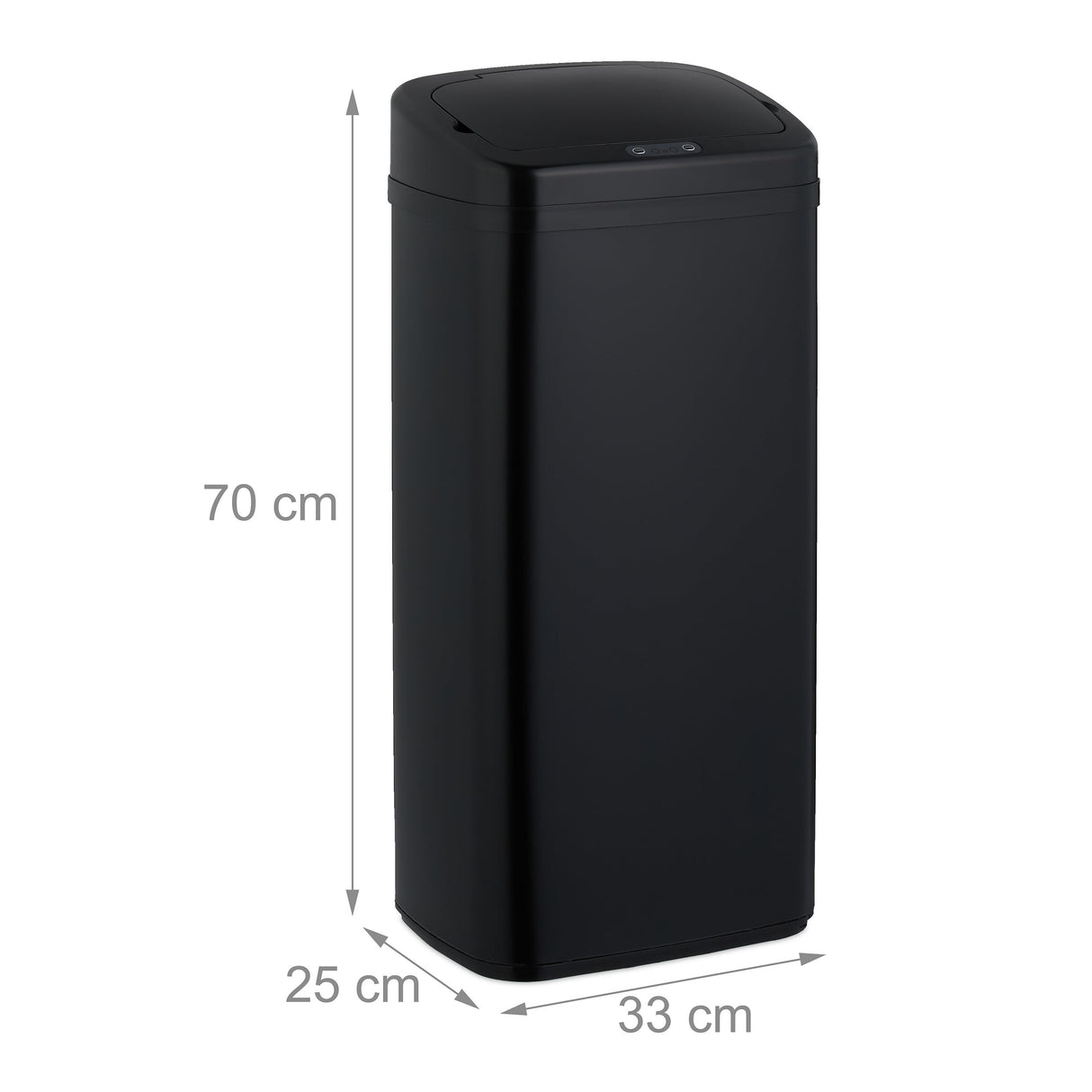 Relaxdays Cubo de Basura Cocina con Sensor, 40 litros, Tapa Eléctrica, Soporte Bolsas, Papelera Automática, Negro, Acero, Plástico