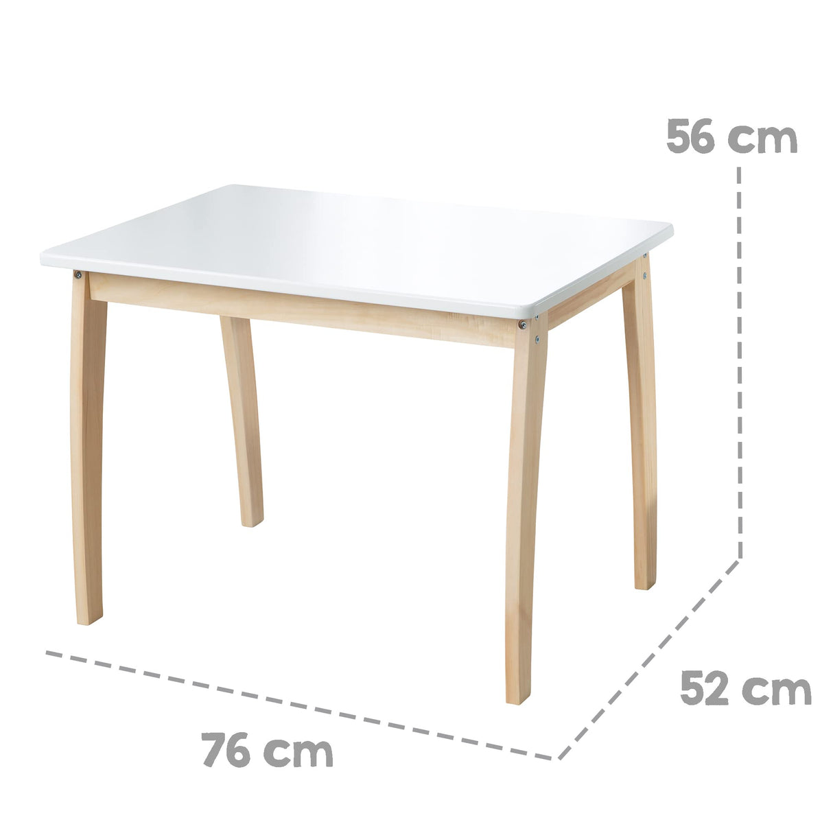 roba Mesa Infantil, Madera Maciza y MDF, con Tablero Lacado en Blanco