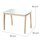 roba Mesa Infantil, Madera Maciza y MDF, con Tablero Lacado en Blanco