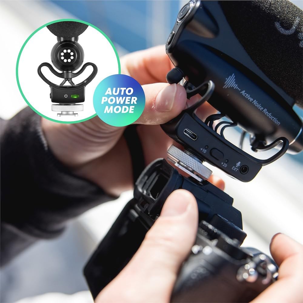 JOBY Wavo Pro Micrófono Profesional Direccional para Cámara, Reductor de Ruido Integrado y Montura de Choque con Tecnología Rycote, Micrófonos Dinámicos, Micrófono Profesional, Mirrorless, Youtuber