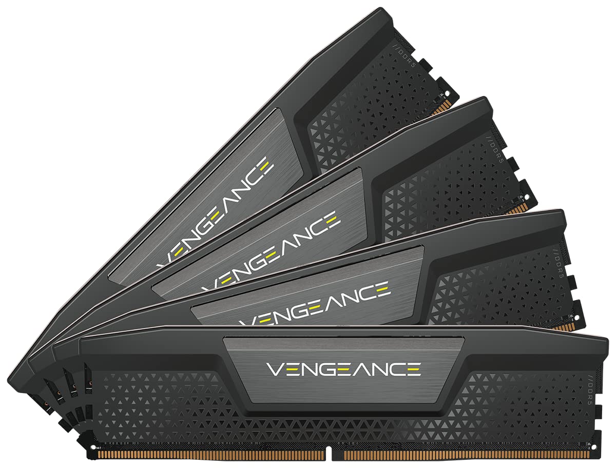 CORSAIR Vengeance DDR5 RAM 128GB (4x32GB) 5600MHz CL40 Intel XMP iCUE Memoria de Ordenador Compatible - Negro (CMK128GX5M4B5600C40)
