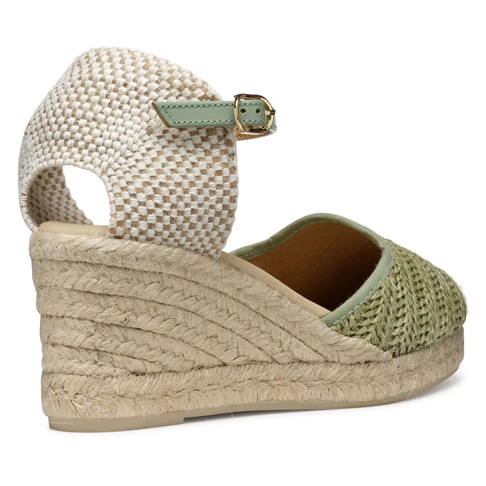 Geox D GELSA Low E, Sandalia de cuña Mujer, Mint, 36 EU