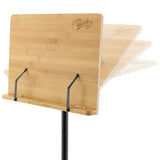 Theodore - Soporte de madera de bambú para música orquestal, soporte de música de escritorio de bambú con base de trípode
