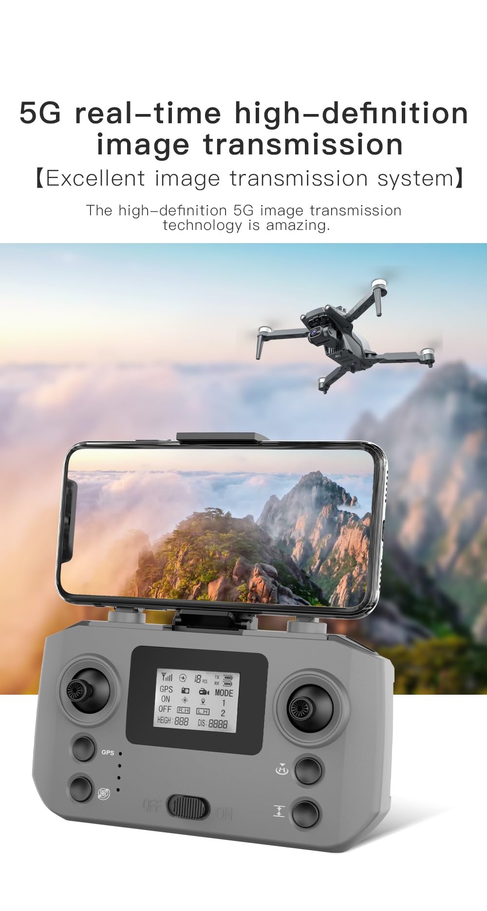 LUXWALLET Chopper X Dodge - 21.6KM/h Drone - WiFi GPS 1080P Full HD Drone – Laser Obstacle Avoidance - EIS Stabilisator - 1200 Meter Afstand + 2X Accu