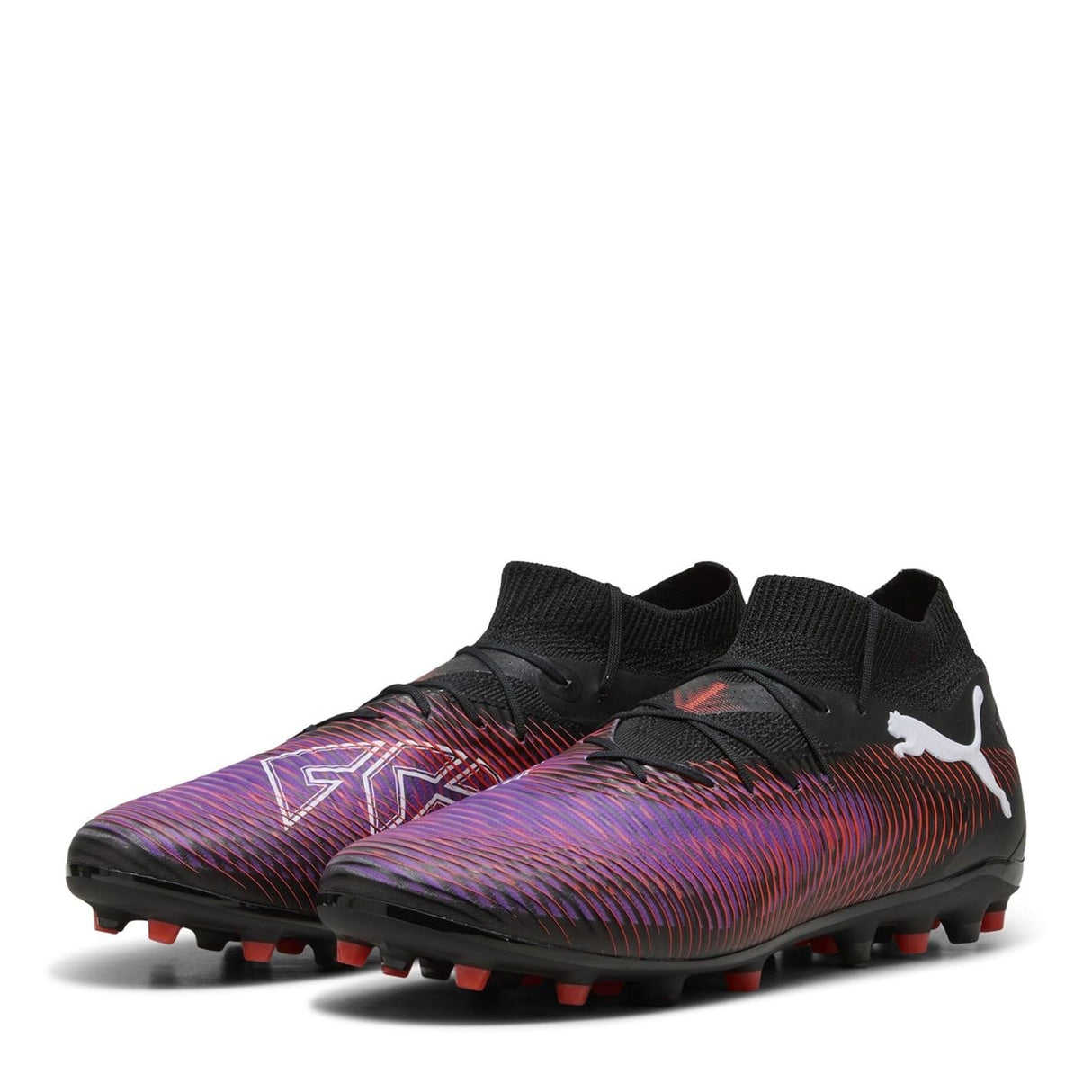 PUMA Future 8 Pro MG, Zapatillas de fútbol Unisex Adulto, Black White-Glowing Red, 40.5 EU
