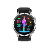 VALDUS Knauermann Pro 3 Fan Edition Redondo (2025) Plateado Reloj de Salud Reloj Inteligente con Función Telefonía, Función ECG Plus HRV y SOS, BT Bluetooth, Apnea del Sueño, Velcro Negro, 14-24,
