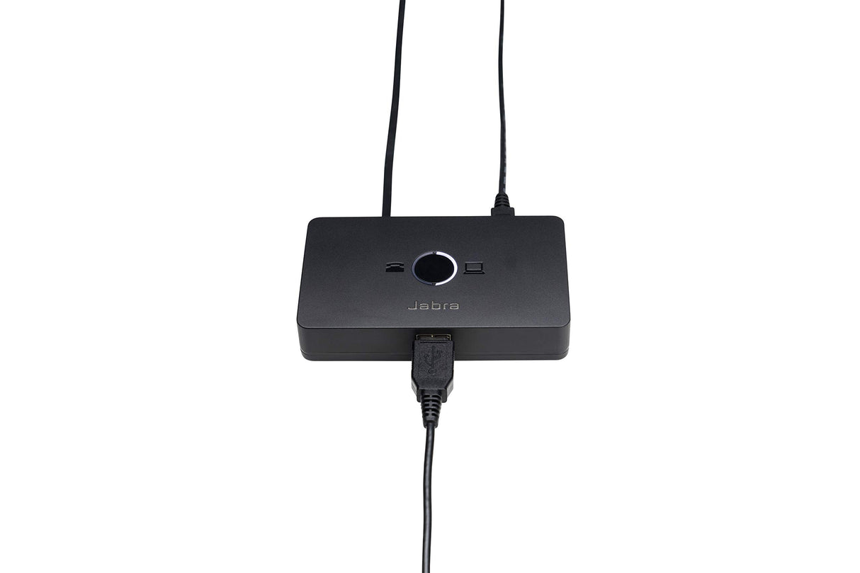 Jabra Link 950 USB-A Switch utilícelo para alternar cómodamente entre el teléfono de sobremesa y el softphone mediante un auricular inalámbrico USB o con cable