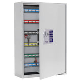 Caja fuerte para 200 llaves S200 EL de Rottner, Color gris claro, Fabricada en chapa metálica resistente, Cerradura electrónica, Teclado plano con luces LED, Tornillos de fijación incluidos