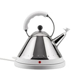 Alessi - MG32 W - Hervidor Eléctrico de Diseño, Acero Inoxidable y Resina Termoplástica, Blanco